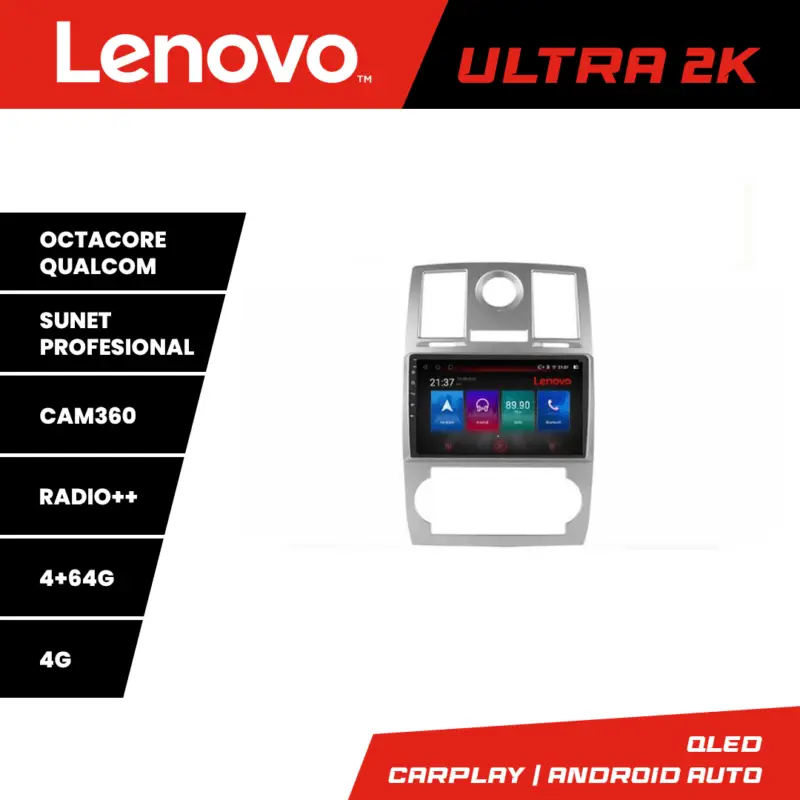Doar azi Navigație Chrysler 300C 2004-2008 Lenovo QLED 4+64GB Android cu CarPlay