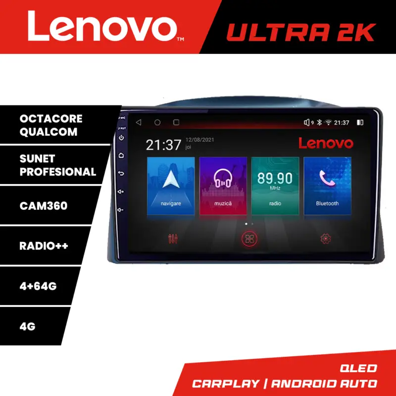 Navigație Android Jeep Grand Cherokee 2004-2007 QLED 4GB+64GB Lenovo Disponibil imediat