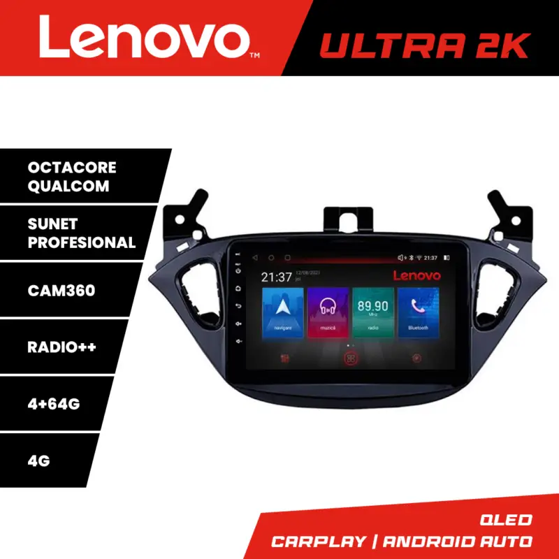 Ofertă de sezon Navigație Opel Corsa E 2013-2018 Lenovo QLED 4GB+64GB cu Android și 360