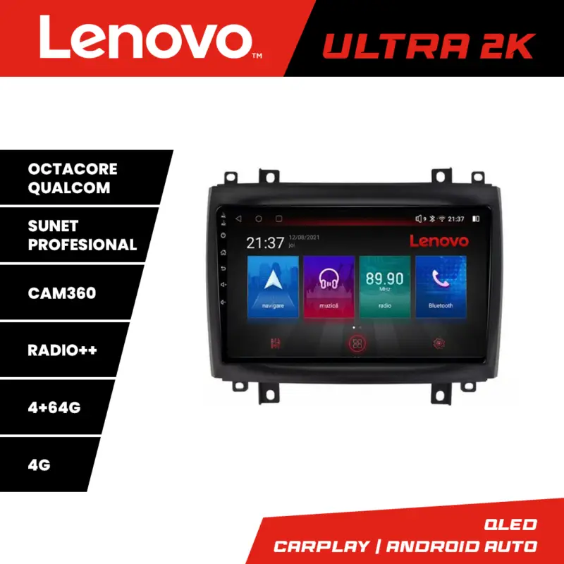 Nu rata Navigație Android Cadillac CTS 2003-2007 QLED GPS 4GB+64GB 360 Lenovo