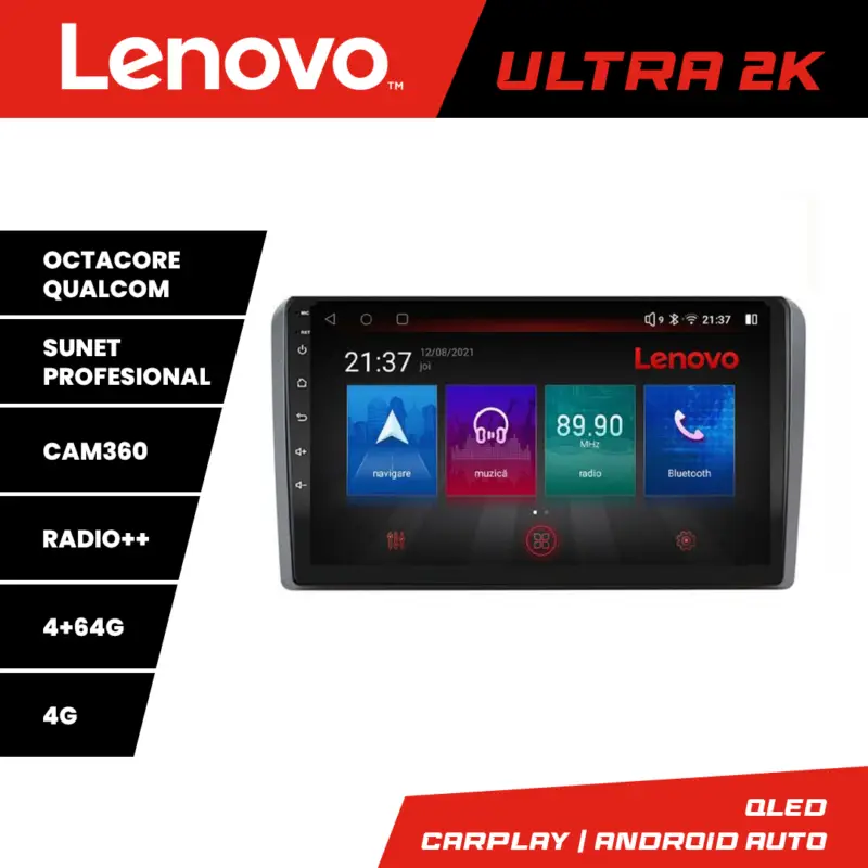 Navigație Android Lenovo pentru Iveco Daily 2007-2014, QLED, 4GB+64GB Lichidare de stoc