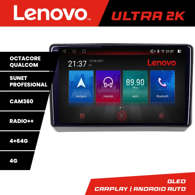 Navigație Android Dodge Challenger 2015-2021 QLED 4+64GB 4G GPS Lenovo Preț redus