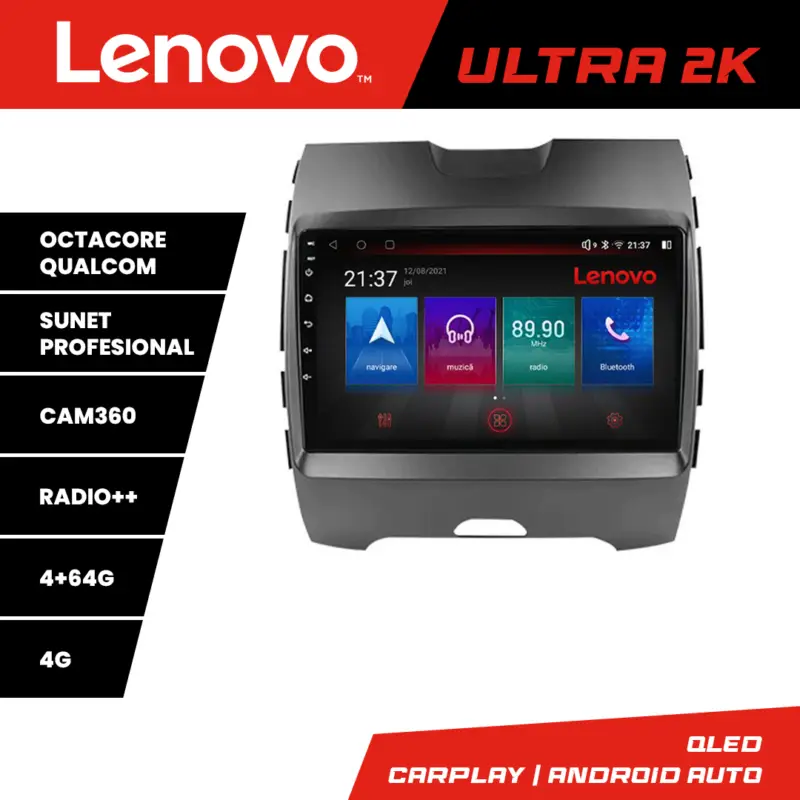 Chilipir Navigație Android Ford Edge 2015-2021 Lenovo QLED 4GB+64GB 8 nuclee