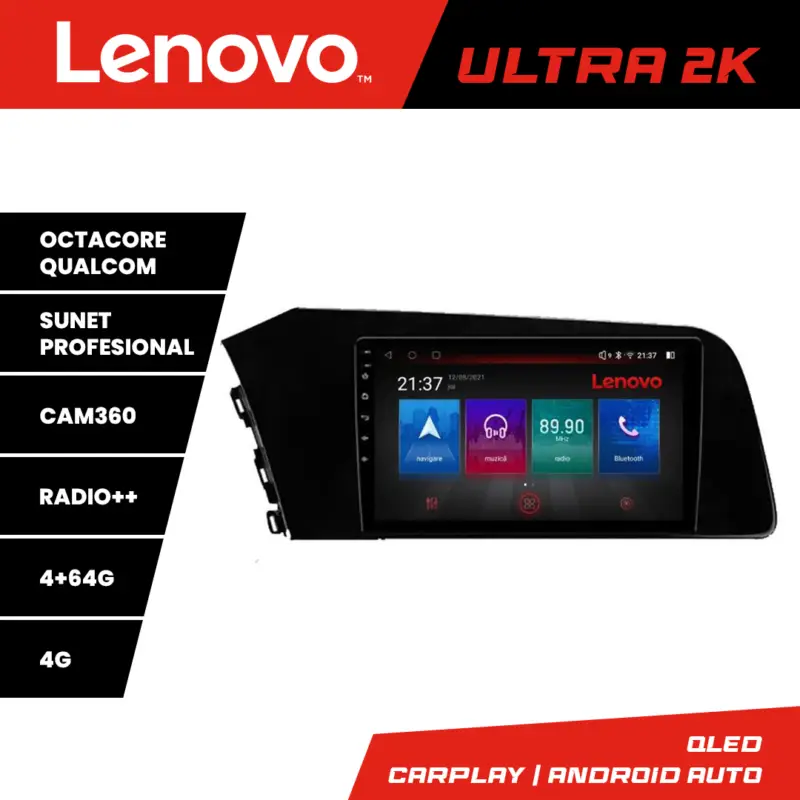 Navigație Hyundai Elantra 2021+ Lenovo Ultra 2K QLED 4GB+64GB Android Cel mai vândut