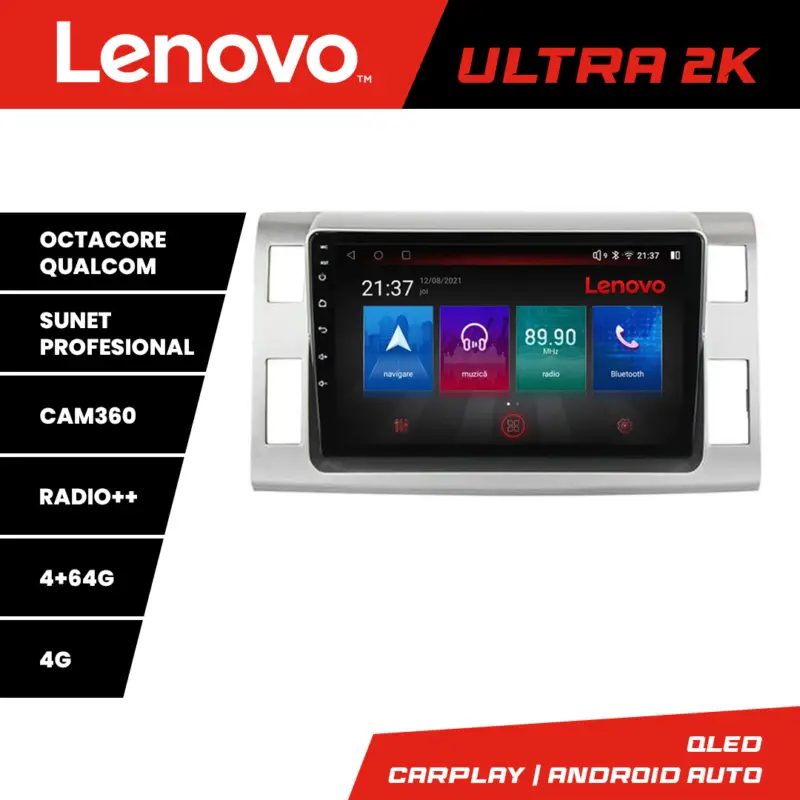 Navigatie Android Toyota Estima 2006-2013 QLED GPS 4GB+64GB 360 Lenovo Transport gratuit