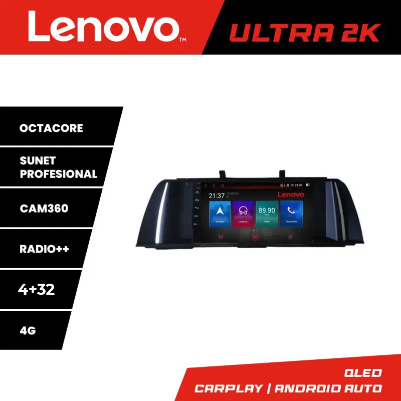 Navigație Android BMW Seria 5 F10 CIC 2010-2012 QLED 4+32 Lenovo Livrare rapidă