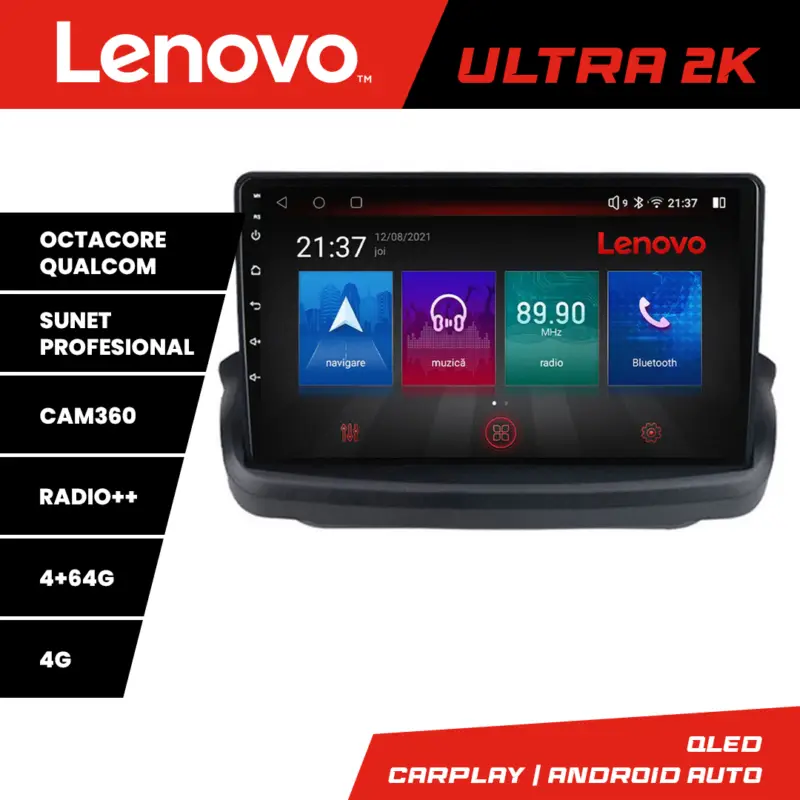Navigație Hyundai Genesis Android QLED 4GB RAM 64GB cu 360 Cam Lenovo Disponibil imediat