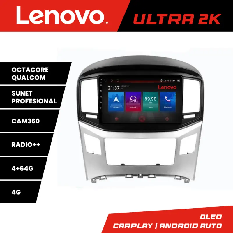 Navigatie Hyundai H1 Starex 2016+ Lenovo QLED 4GB+64GB 8 Core Super ofertă