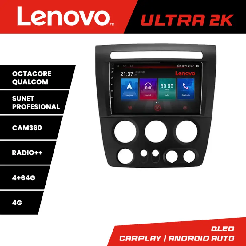 Ofertă limitată Navigație auto Hummer H3 Android QLED 4GB+64GB 360 Lenovo