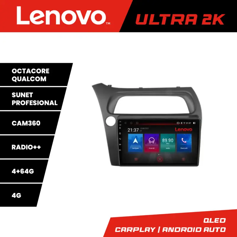 Navigatie Honda Civic Hatchback 2006-2012 Lenovo QLED 4+64GB Android Ieftin