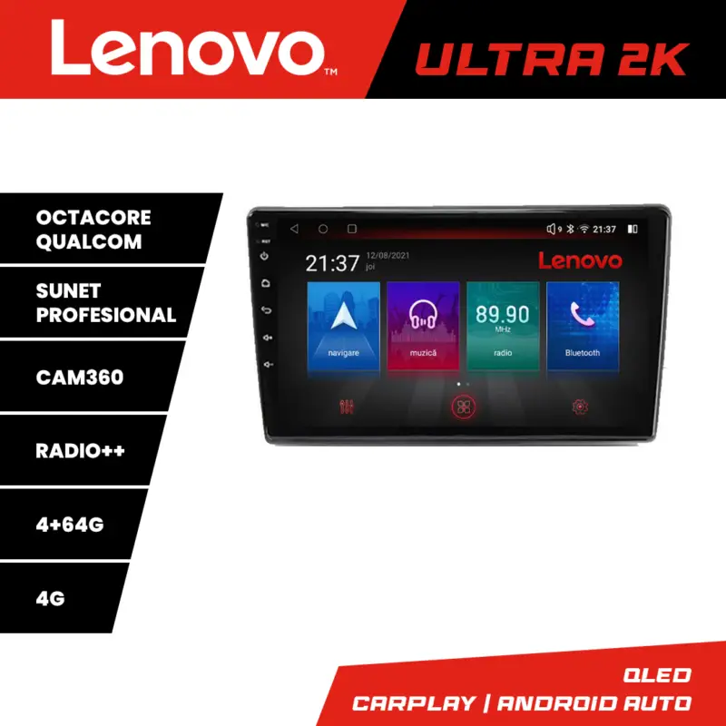 Navigație Hyundai i40 Android QLED 4GB+64GB GPS 4G Octa Core Lenovo Reducere specială