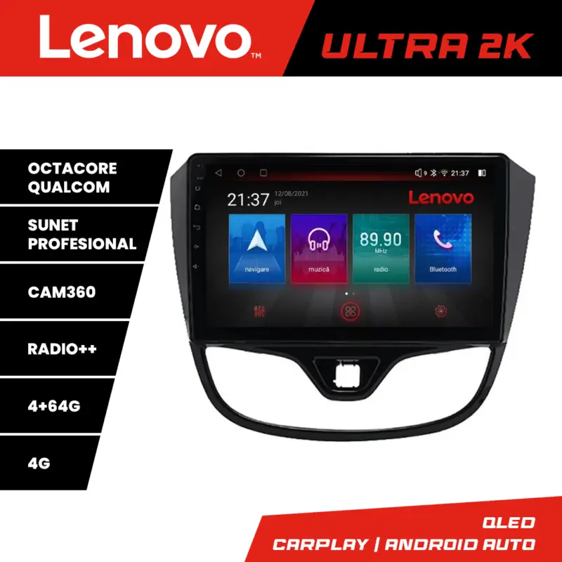 Navigatie Opel Karl 2017+ Lenovo Ultra 2K QLED 4GB+64GB Android Ieftin