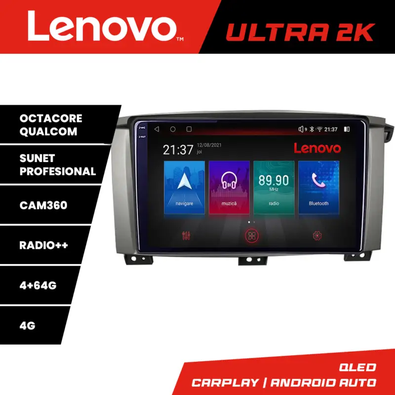 Retur gratuit Navigație Android Toyota Land Cruiser L100 2002-2006 QLED 4+64GB 4G Lenovo