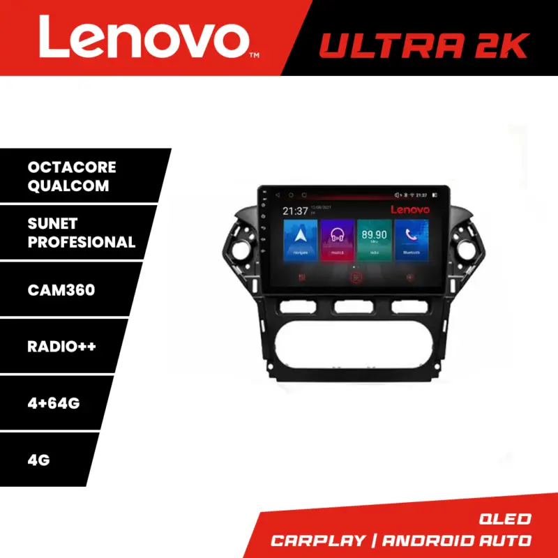 Ofertă de sezon Navigatie Android Lenovo QLED 4+64GB pentru Ford Mondeo 2010-2014