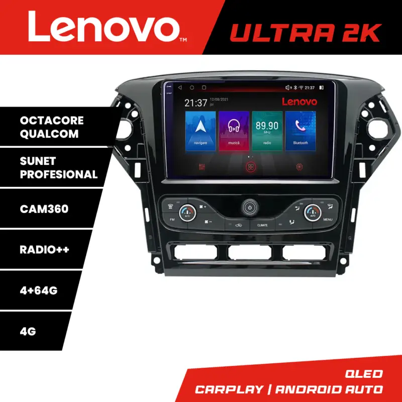 Lichidare de stoc Navigație Android Ford Mondeo 2011-2014 QLED 4+64GB 4G GPS Lenovo