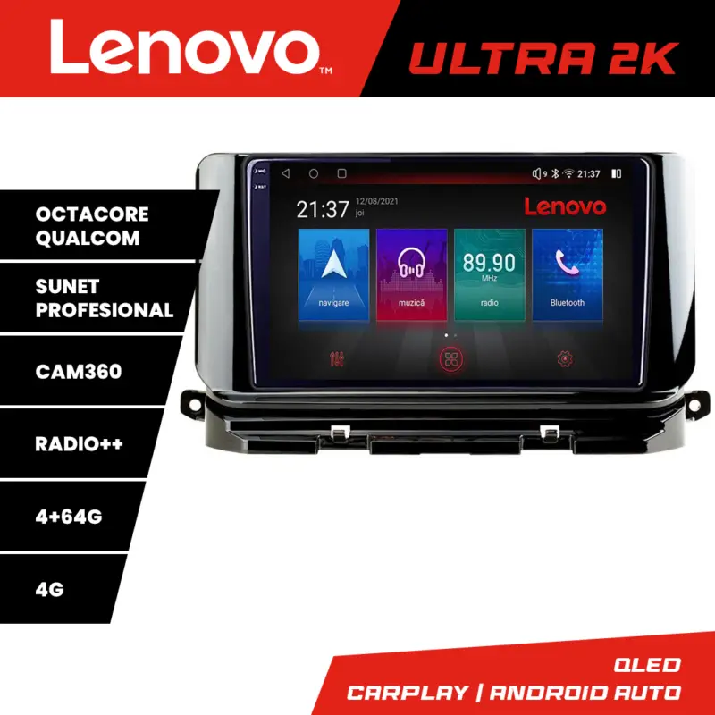 Comandă acum Navigație Android Skoda Octavia 4 2020-2024 QLED 4+64GB 4G Lenovo