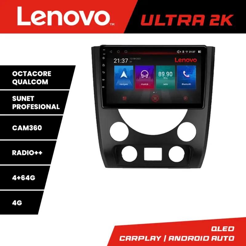 Navigație Android SsangYong Rexton 2013-2016 QLED 4+64GB GPS Lenovo Livrare expres