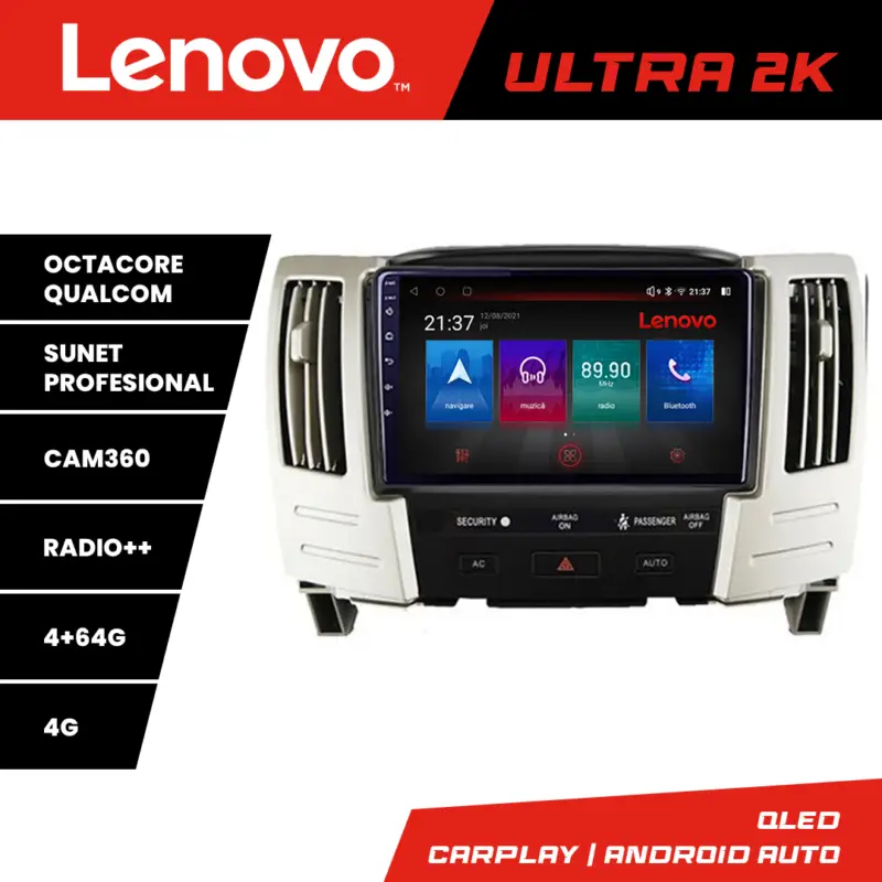 Comandă acum Navigație Android Lexus RX300 2003-2008 QLED GPS 4G 4+64GB Lenovo