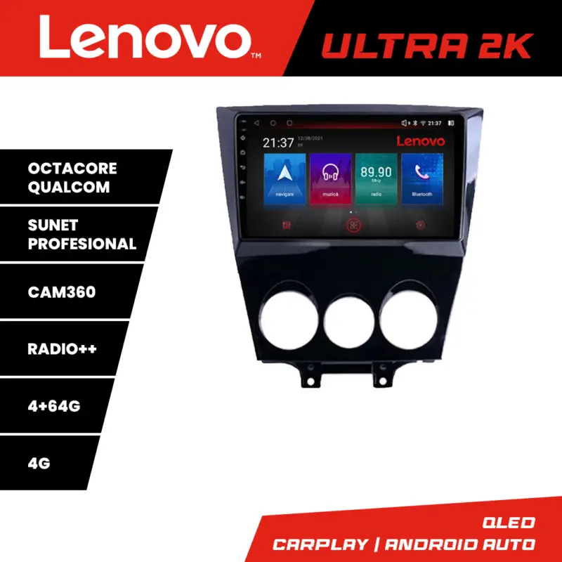 Preț promoțional Navigație Android Mazda RX-8 2003-2008 QLED 4+64GB GPS 4G Lenovo
