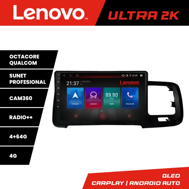 Navigatie Volvo S60 2008-2014 Lenovo Ultra 2K QLED Android 4+64GB Reducere