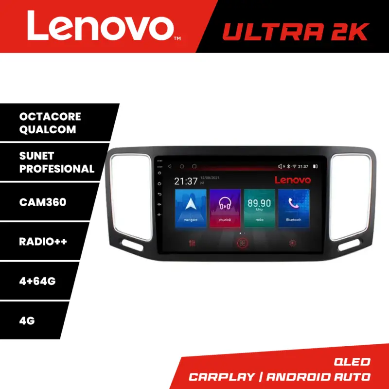 Retur ușor Navigație auto Lenovo QLED 4+64 Android pentru VW Sharan 2011-2020