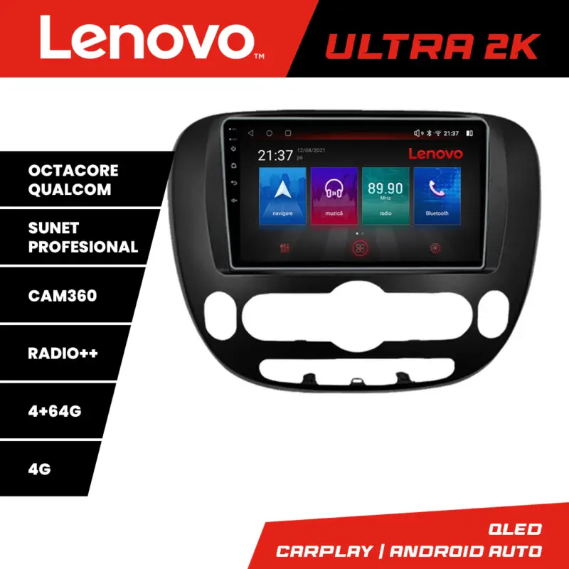 Navigație Android Kia Soul 2014-2019 QLED GPS 4G 4GB+64GB Lenovo Ofertă
