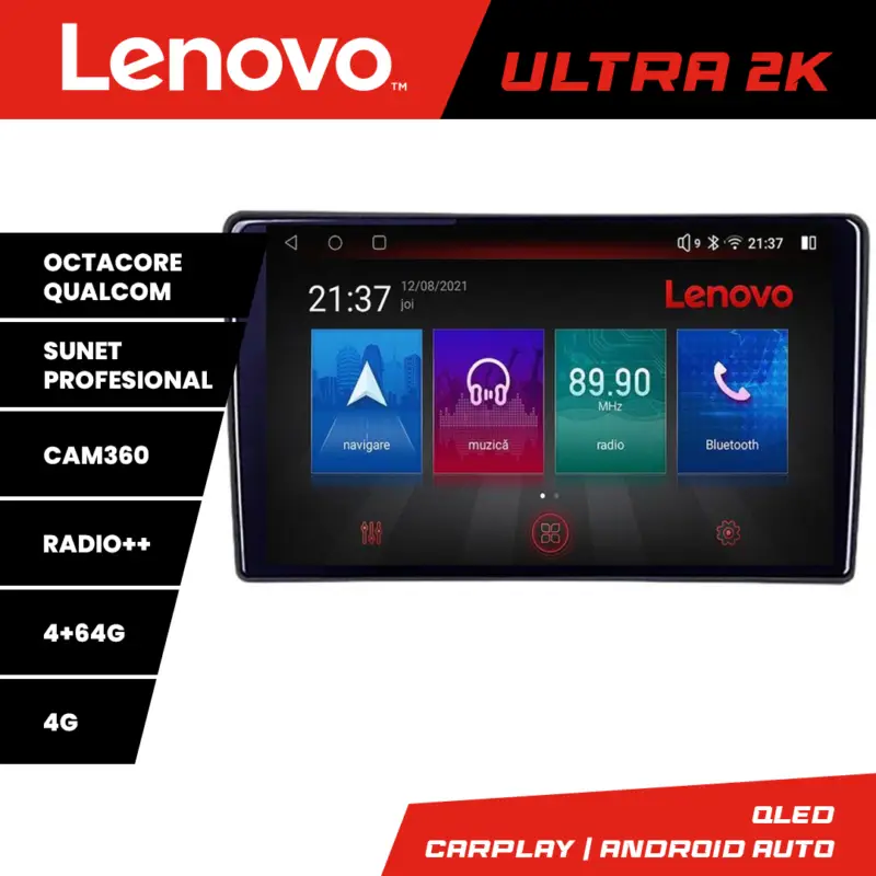 Navigație Android Suzuki Splash Opel Agila 2008-2014 QLED 4GB+64GB Lenovo Ofertă exclusivă