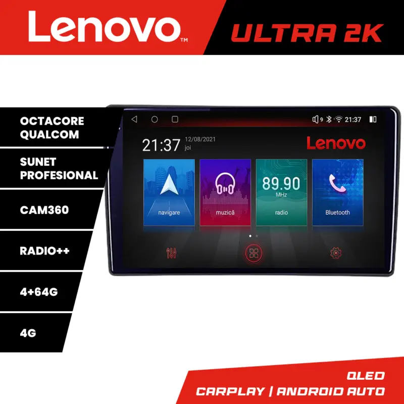 Navigație Android VW Touareg 2002-2010 cu QLED, GPS, 4GB+64GB Lenovo Cel mai vândut