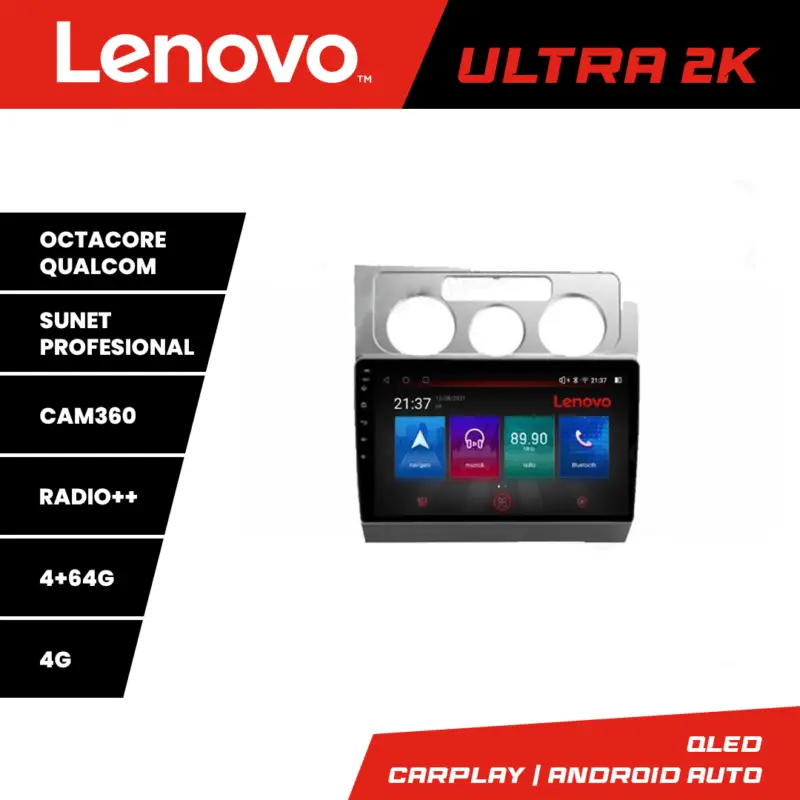 Preț mic Navigație Android Lenovo pentru VW Touran 2003-2010, QLED, 4+64GB