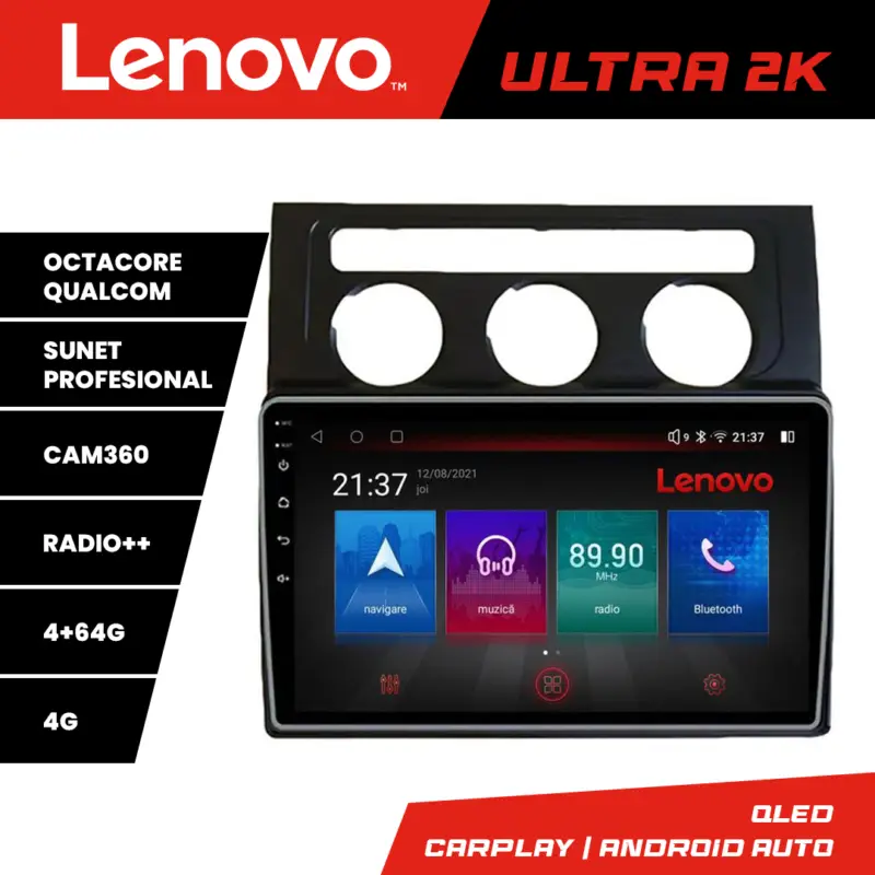 Navigatie Android VW Touran 2003-2009 pentru clima automata, QLED 4+64GB Reducere extra