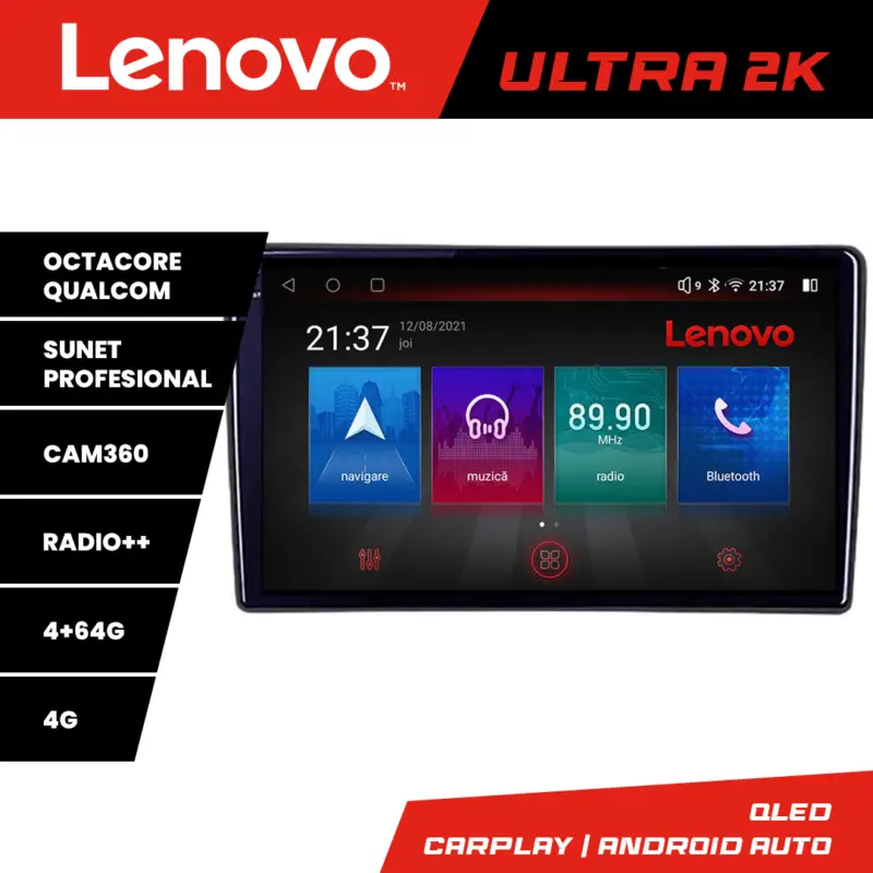 Discount Navigație Toyota Android cu ecran QLED, 4GB+64GB și cameră 360 Lenovo