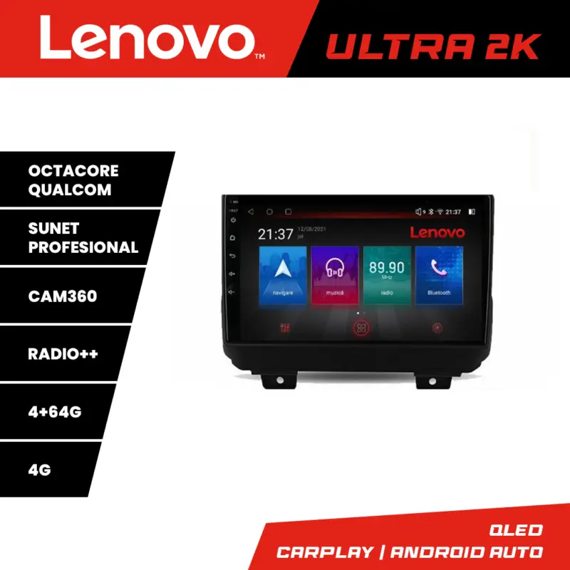 Preț promoțional Navigație Lenovo pentru Jeep Wrangler 2018+ QLED 4GB+64GB Android