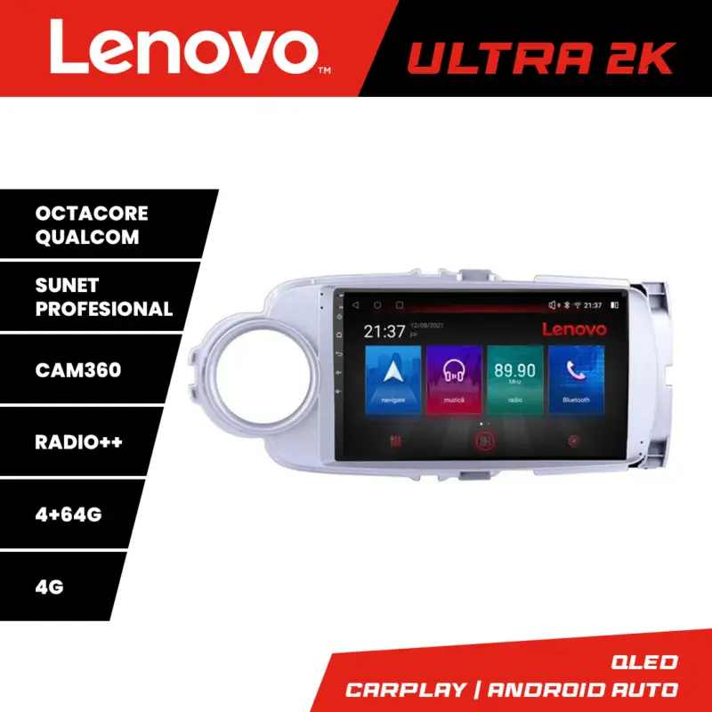 Cel mai bun preț Navigație Toyota Yaris 2010-2018 Lenovo QLED 4GB+64GB Android