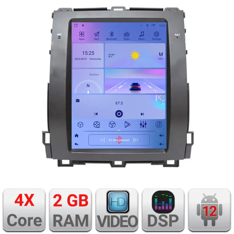 Navigație Tesla Toyota Prado J120 cu GPS, CarPlay, Android Auto, 2GB+32GB Reduceri