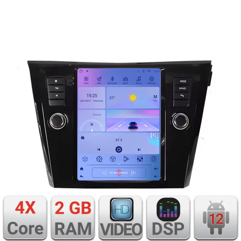 Livrare gratuită Navigație Tesla Nissan X-Trail 2013-2018 cu GPS, CarPlay, Android Auto 2GB+32GB