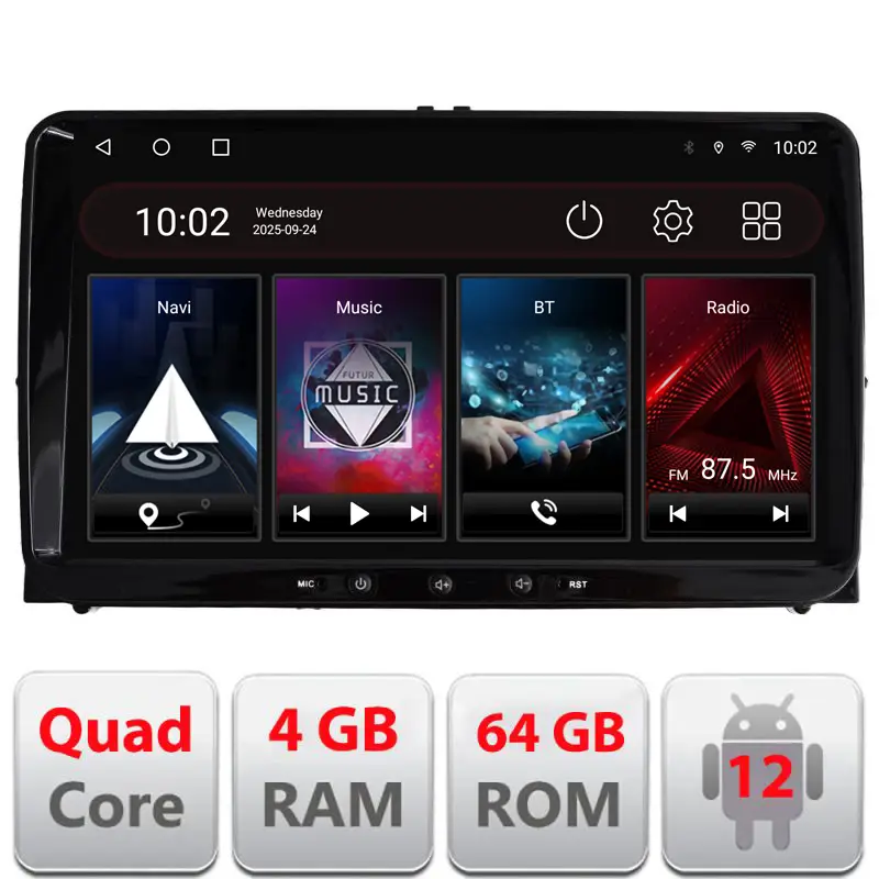 Navigație dedicată VW Skoda Seat Edotec Lite 9 inch QLED Android 4GB+64GB Retur ușor