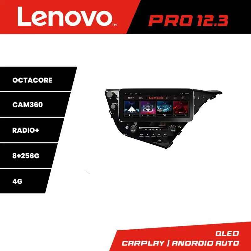 Navigație Toyota Camry 2017-2021 Lenovo PRO 12.3 QLED 8+256GB 4G Preț redus