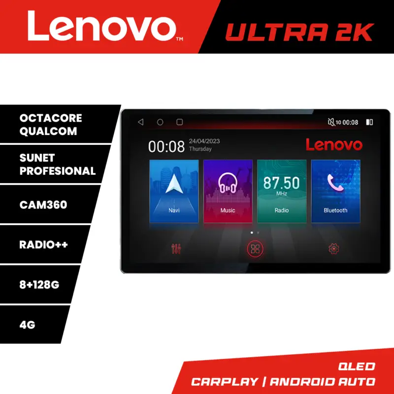 Ofertă Navigație Android SsangYong Rexton 2019+ Lenovo 13 inch QLED 8GB+128GB 4G
