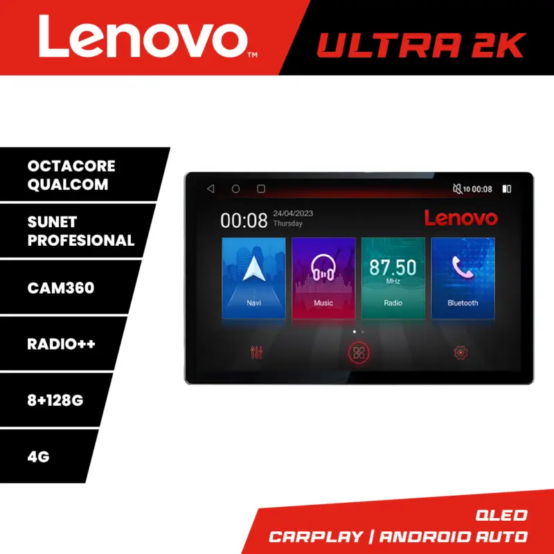 Ofertă limitată Navigatie Android SsangYong Tivoli 2015-2019, 13 inch QLED, 8GB+128GB, 4G