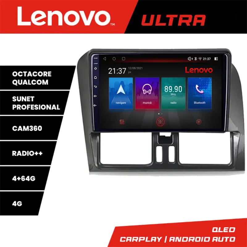 Navigație Volvo XC60 2008-2012 Lenovo QLED Android 4+64GB 360 Vezi acum