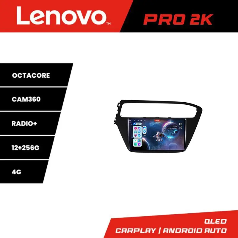 Navigatie Android Hyundai i20 2014-2019 Lenovo QLED 2K 12GB+256GB Preț redus