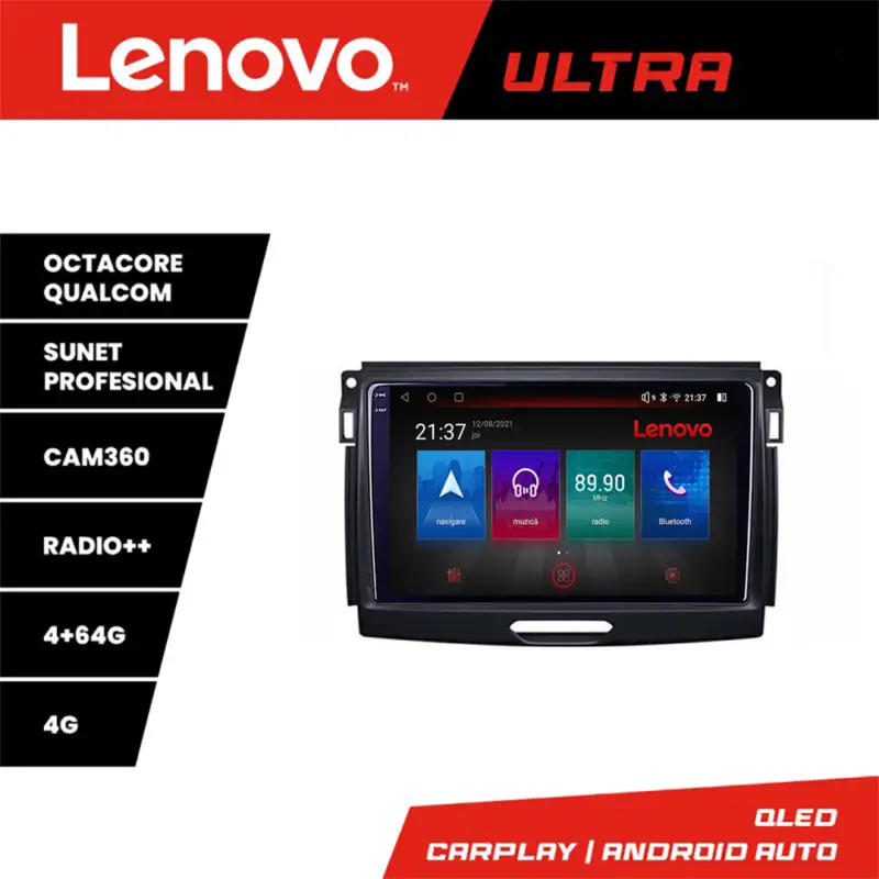 Navigație Android Ford Ranger 2015-2020 Lenovo QLED 4+64GB 360 Preț redus