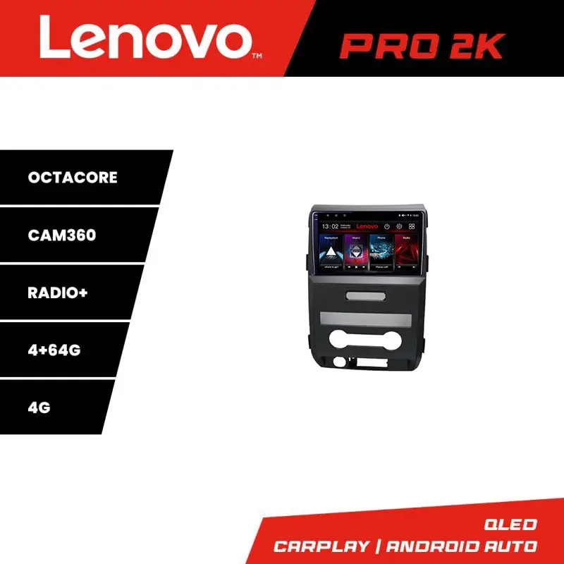 Disponibil imediat Navigatie Android Ford F150 2008-2014 Lenovo QLED 2K Octa-Core 4+64GB
