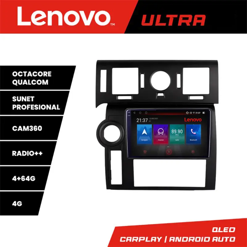Plată securizată Navigație Android Lenovo pentru Hummer H2 2002-2008, QLED, 4GB+64GB