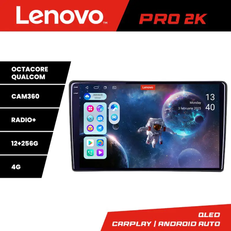 Navigație Renault Trafic 2008-2012 Lenovo Pro 2K QLED 12GB+256GB Android Promoție