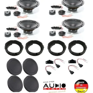 Difuzoare auto dedicate Audi A1, Q2, Q3 pentru usi fata si spate, 480 W max Reducere extra