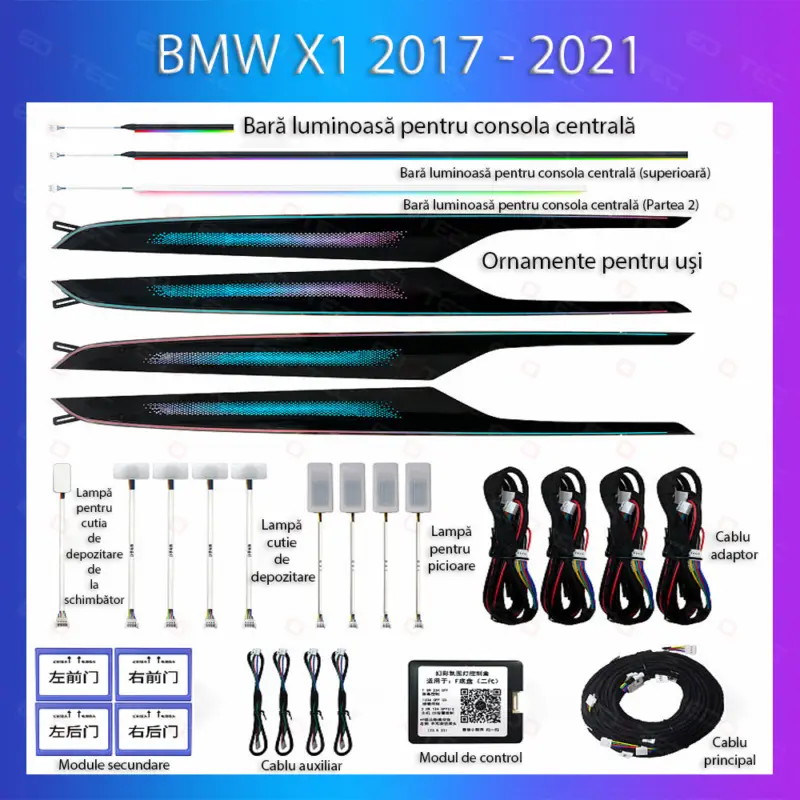Lumini Ambientale BMW Seria X1 2017-2021 dedicat trim control telefon sau sistem original Preferatul clienților
