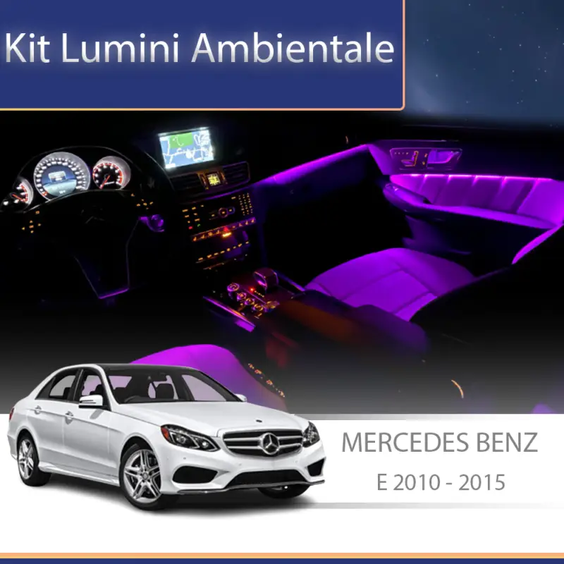 Reducere de preț Kit lumini ambientale Mercedes E W212 2010-2015, set complet RGB cu control din telefon