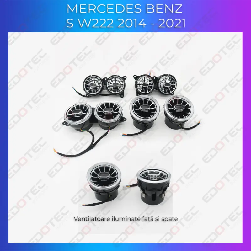 Ultima șansă Lumini ambientale Mercedes W222 2014-2021 cu ventilatoare iluminate și control din telefon