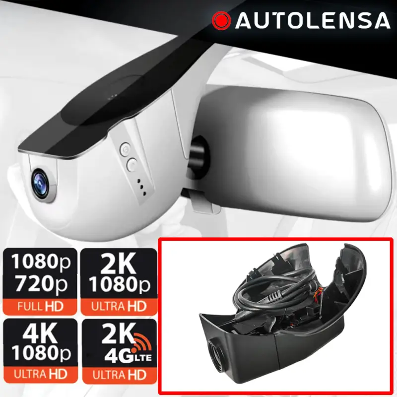 Preț mic Cameră DVR față Volvo V40 2015-2018 1080p WiFi Autolensa 24/7 Negru